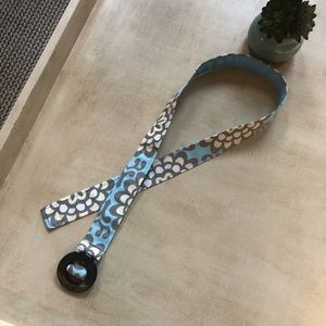 Fabric Belt with Round Gray Buckle